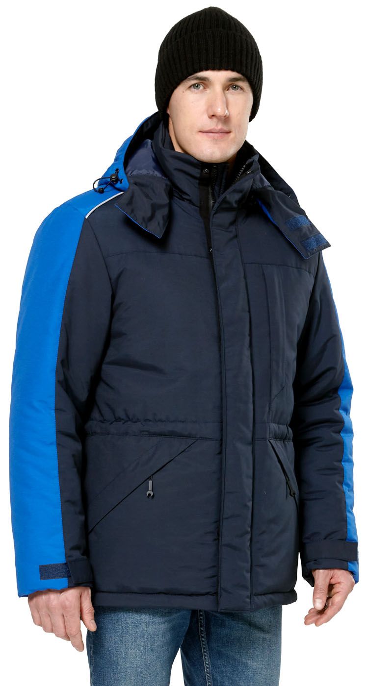 Куртка мужская утепленная рабочая "Челленджер" синяя с васильковым цена